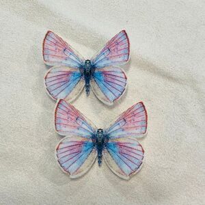 NWOT Etsy Handmade Silk Butterfly Hair Clips 2 Pieces Multicolor Size 2"